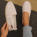 Casual canvas fisherman shoes with rope bottom soles in beige colour