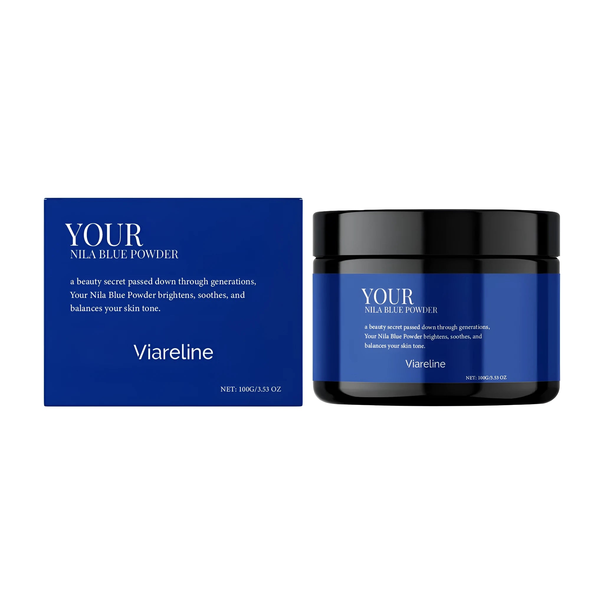 Light Spot Indigo Facial Mask Powder container showing 100g capacity with powder format for targeted skin application