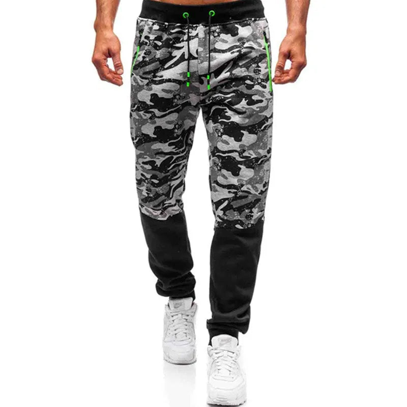 Men's camouflage lace-up chiffon trousers loose fit autumn daily wear