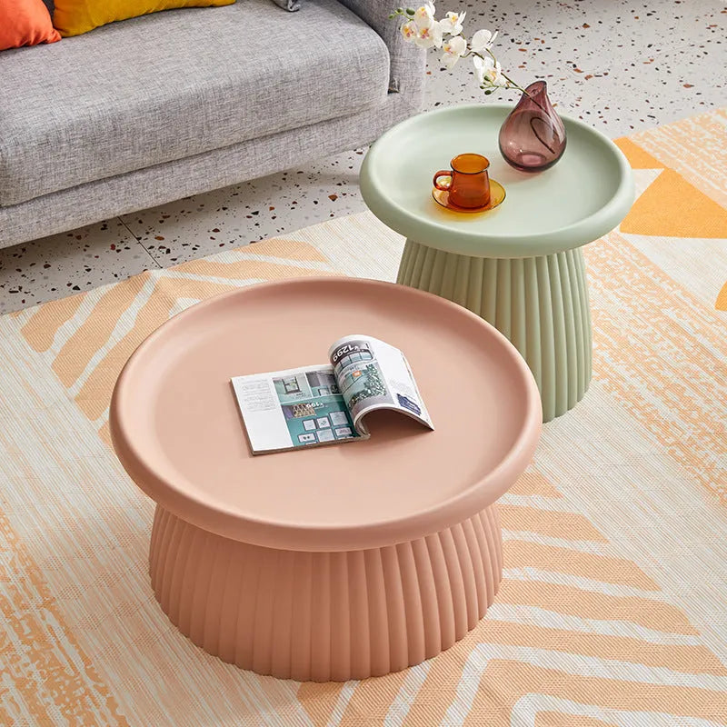 Mushroom small coffee table plastic 50x45cm for balcony living room in modern simplicity style