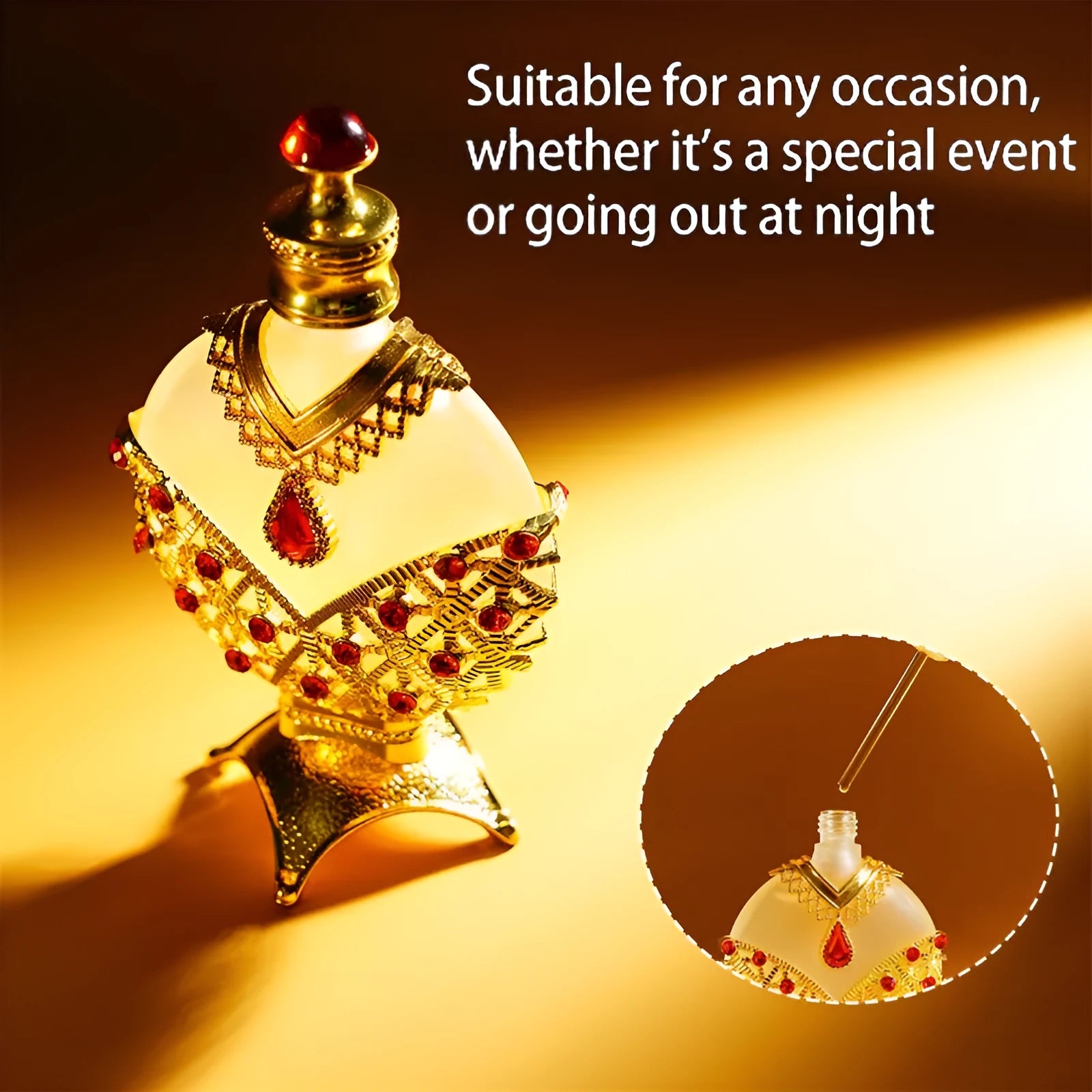 Concentrated perfume oil 12ml or 35ml with floral fragrance in decorative glass bottle