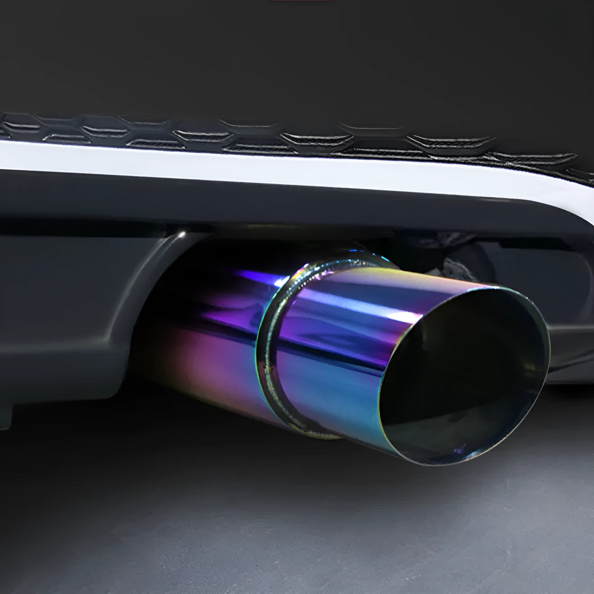 Stainless steel car modification exhaust pipe straight drum silencer 365mm length silver finish