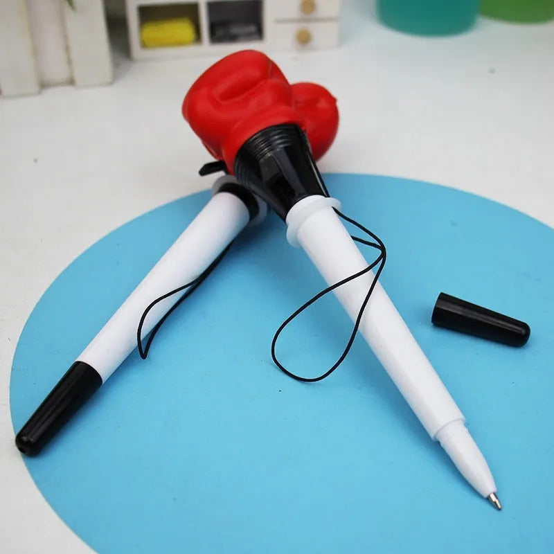 Four boxing press ejection pens with black ink refills and 0.7mm bullet-shaped tips