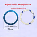 Universal alloy magnetic ring for wireless charger in silver, black, laser carving C ring, and laser carving O ring