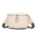 Women's saddle shape PU leather messenger bag in black, white and green colour options