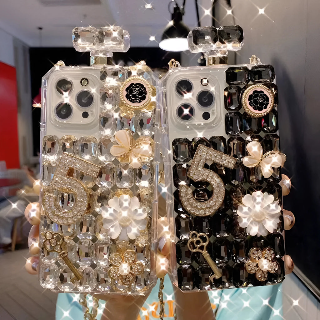 Luxury rhinestone TPU phone case in purple for iPhone 12 series