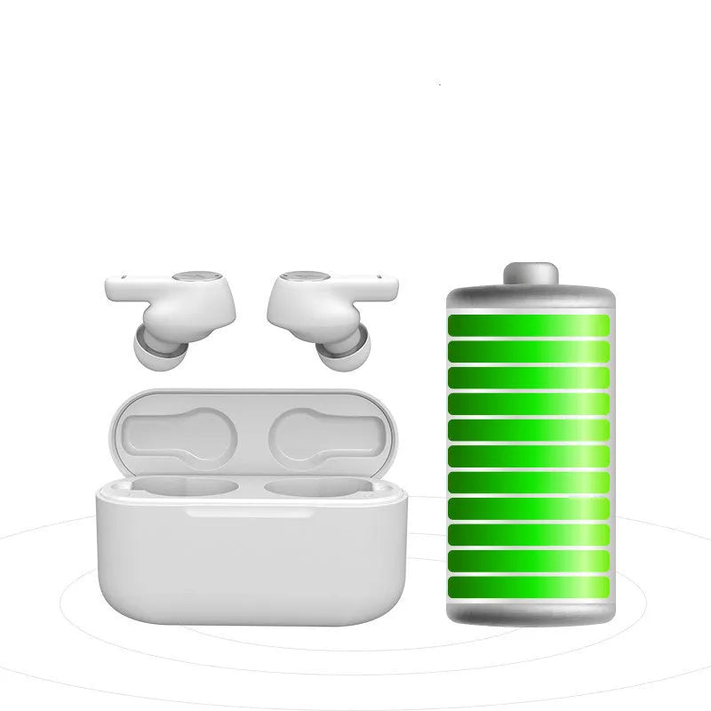 True wireless Bluetooth headphones in black or white with in-ear sports design