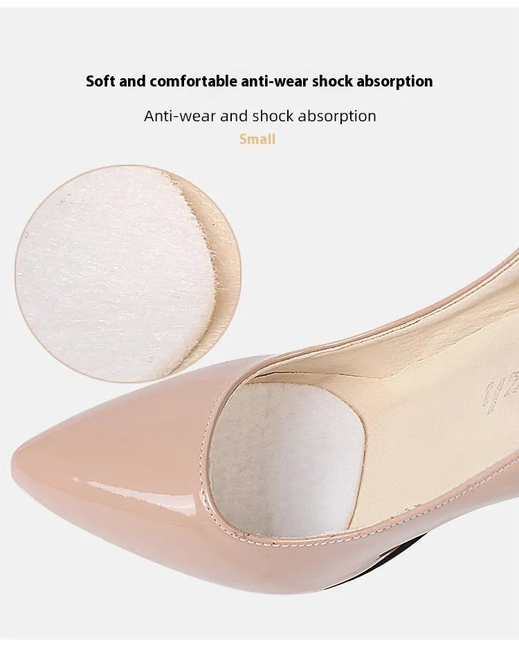 White thin felt shoe tongue protection sticker with front palm pad design.