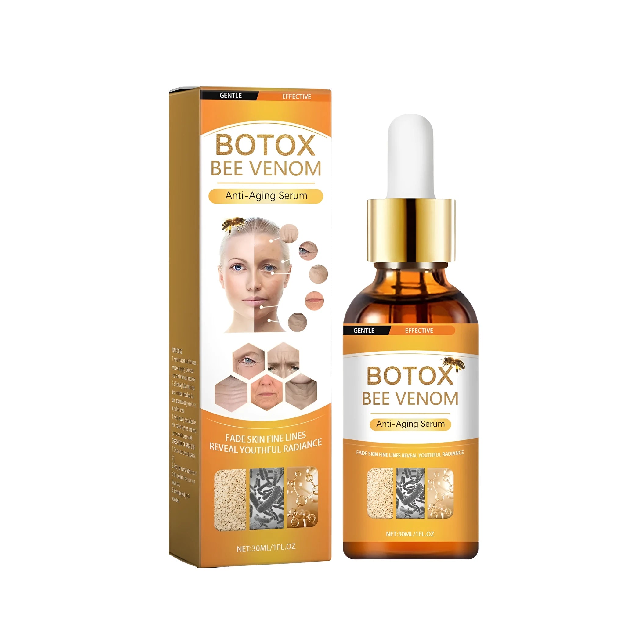 30ml bottle of Anti Ageing Liquid skincare serum with bee venom and botulinum formula