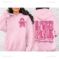 Breast cancer awareness pullover hoodie with art retro print and side seam pockets in multiple colours.