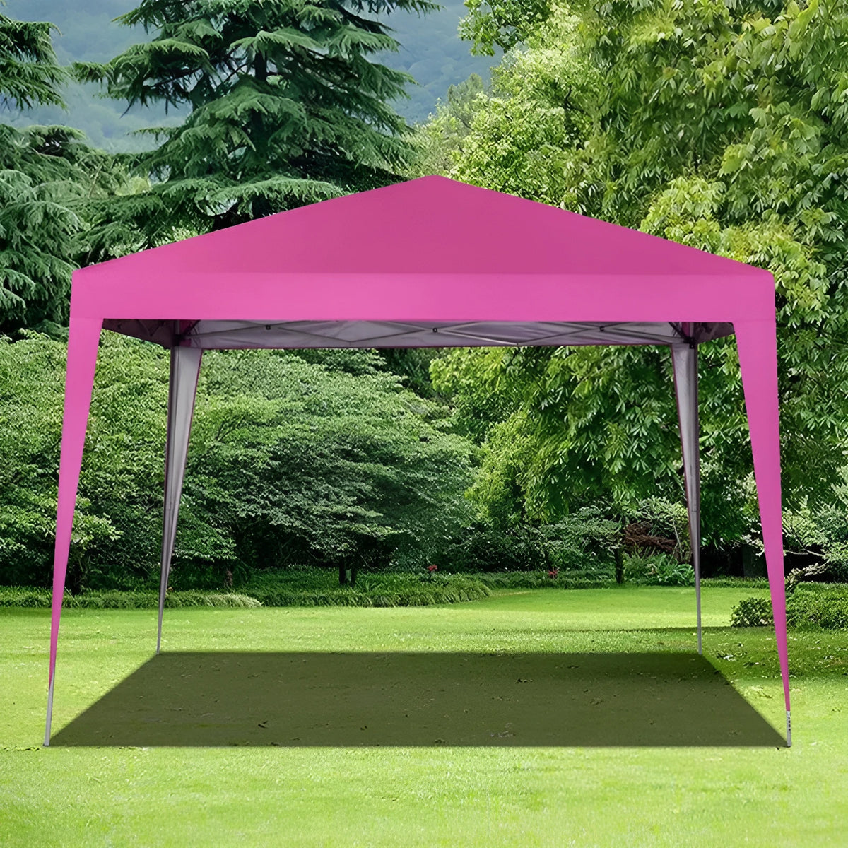 Four-corner folding tent 3x3m with 220cm height in blue, black, green, white, or khaki, silver tape material