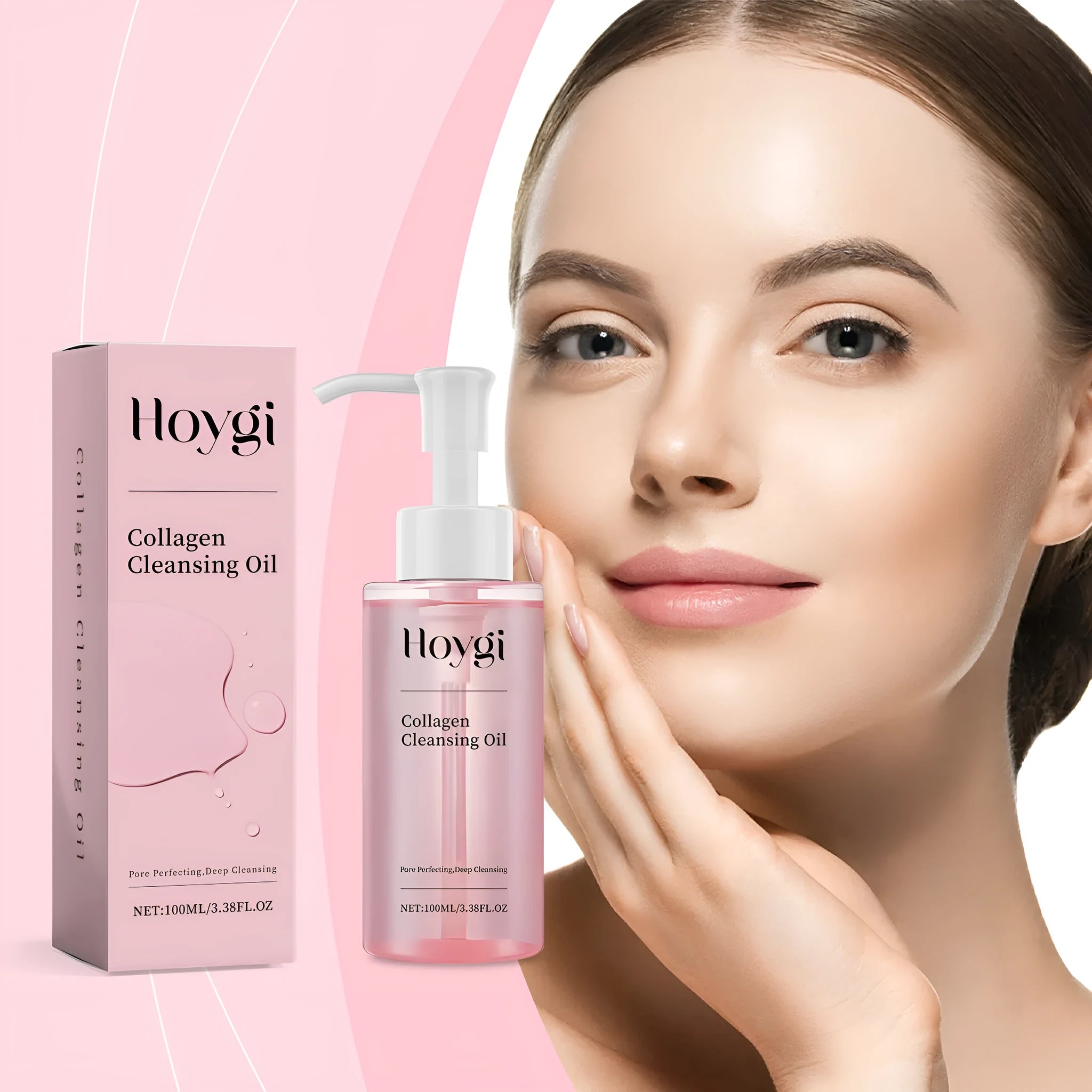 100ml collagen cleansing oil bottle with jojoba and grape seed oils for makeup removal