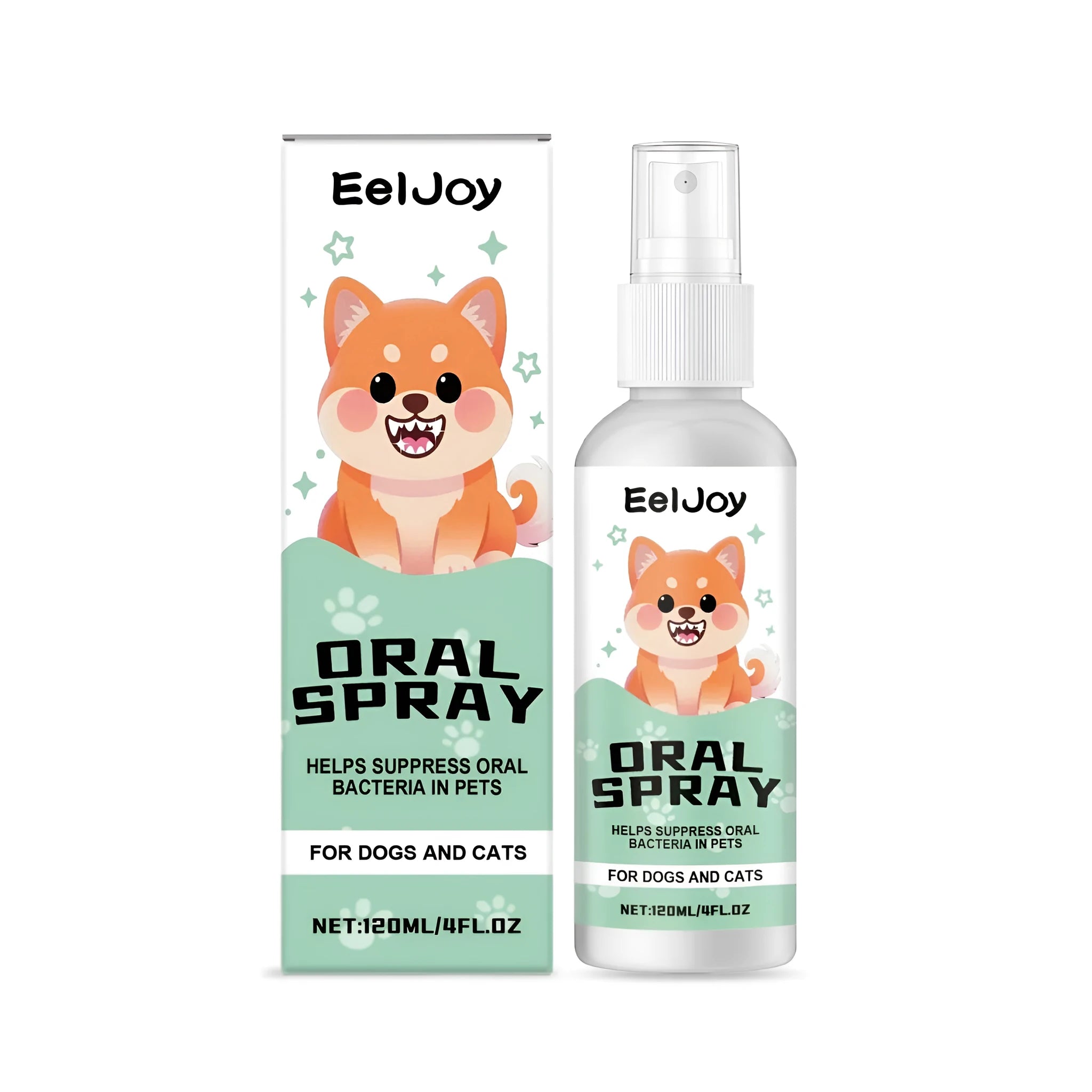 120ml bottle of chlorhexidine and mint pet oral spray for dogs and cats
