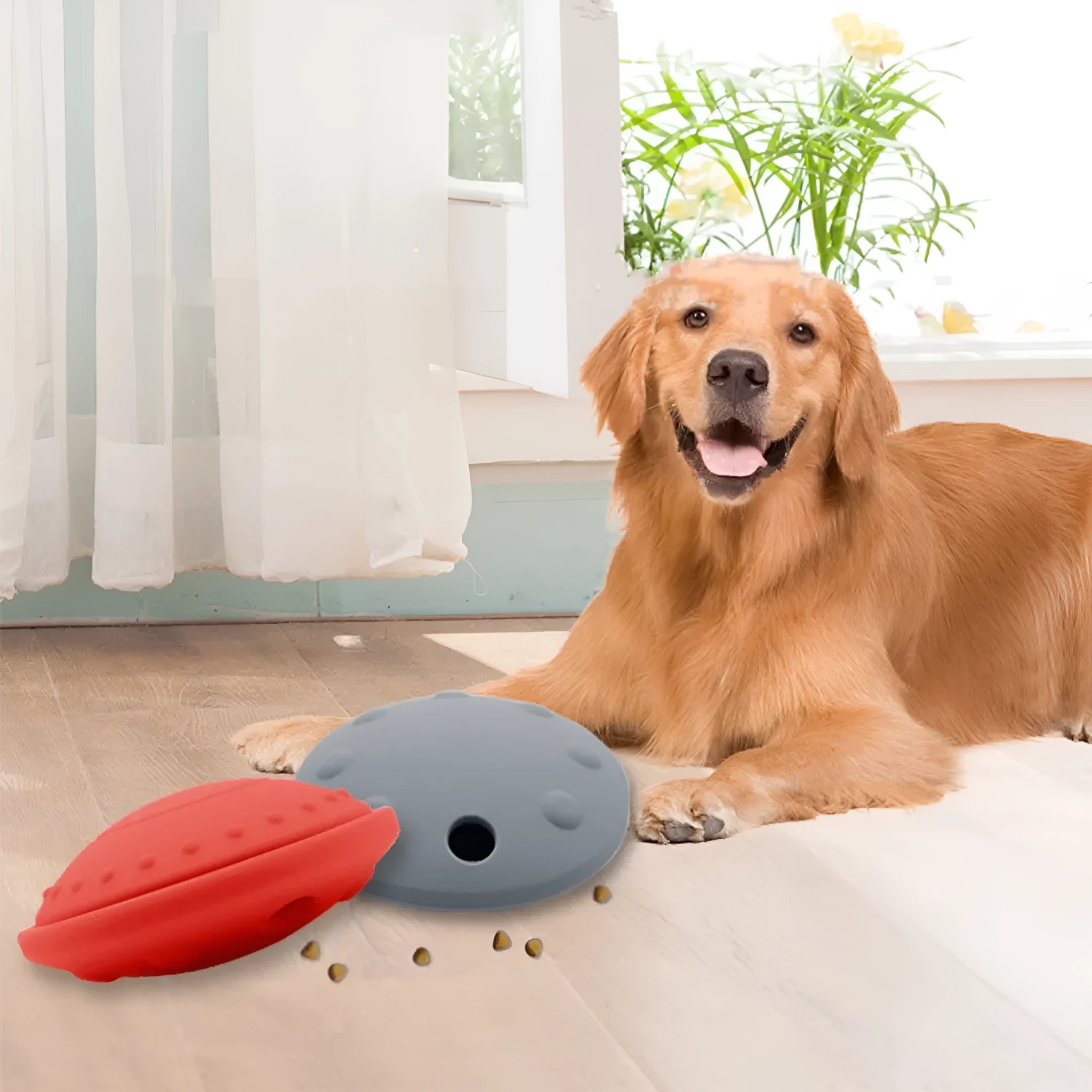 Pet drop-resistant silicone slow tableware frisbee in small size 120x120x55mm, available in black