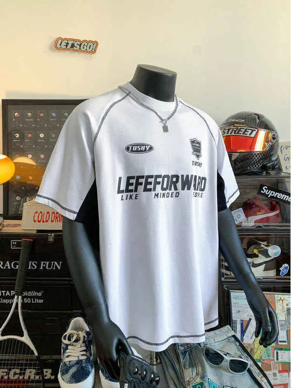 Men's loose round-neck short-sleeve polyester sports t-shirt in black