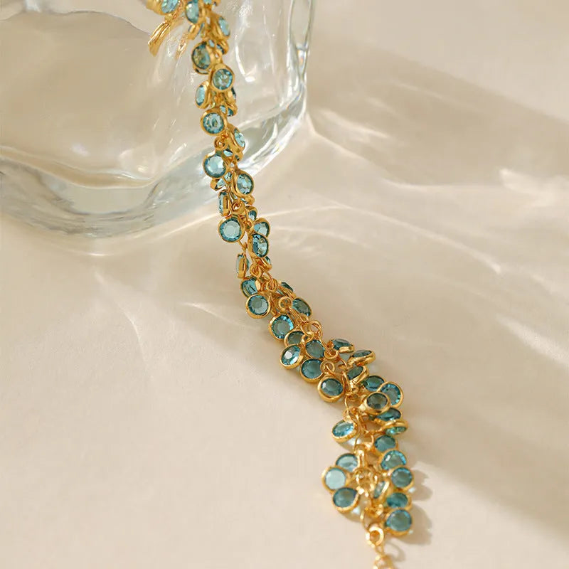 Women's multi-layer geometric bracelet with copper base and 18K gold purity, KB0586 colour