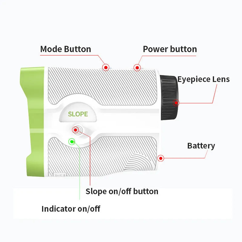 H3D-1000M laser rangefinder telescope with 1000m range, ±1mm accuracy, ABS body, AAA battery power, for outdoor golf distance measurement