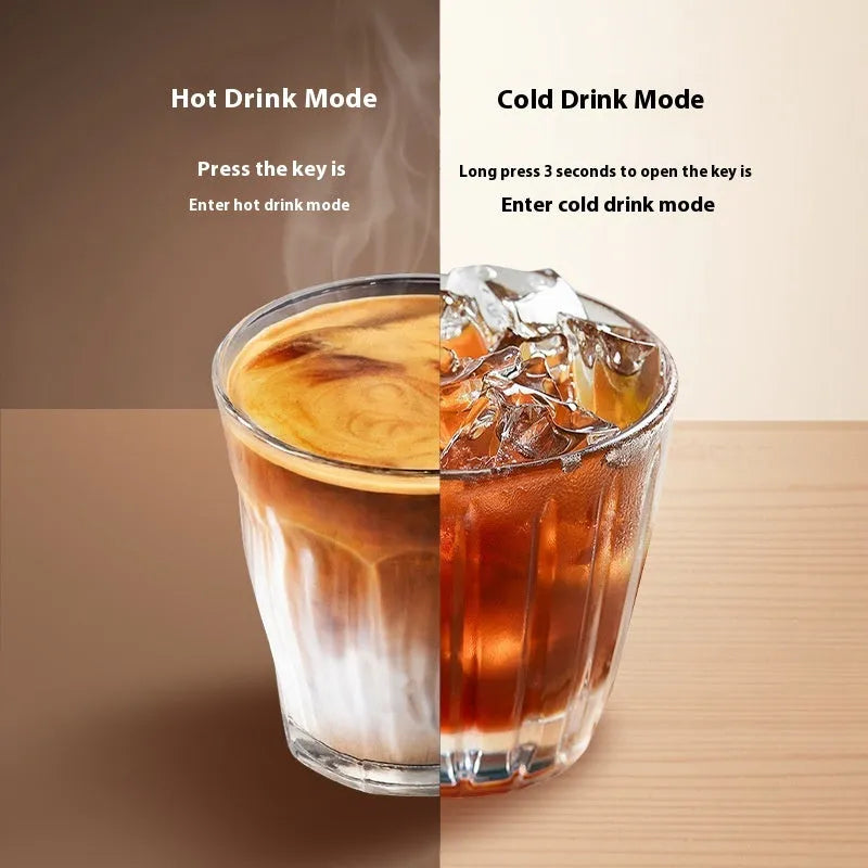 Silver grey household automatic capsule coffee machine with 0.5-1.2L water tank and 3-5 cup capacity
