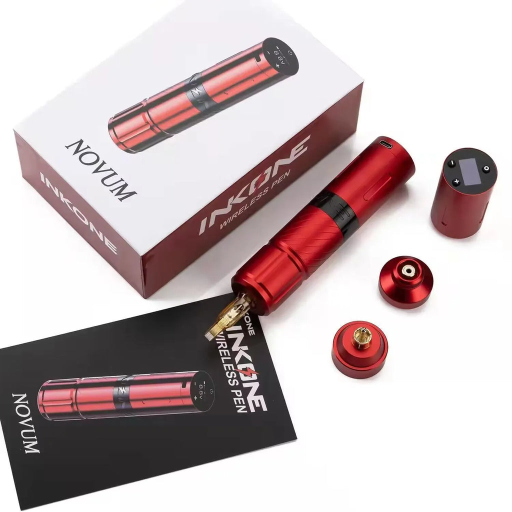 Wireless tattoo battery pen all-in-one machine, 1800mAh, 135mm x 32mm, USB interface, dual battery colour options