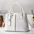 Women's large-capacity PU leather handbag in minimalist horizontal square design, lightweight 540g, available in multiple colours