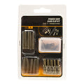 30 piece European carp fishing accessory set on card with anti-winding pipes and connectors