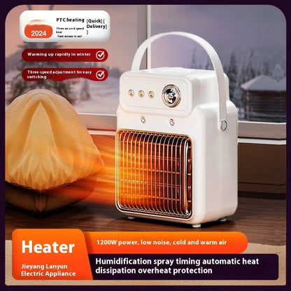 Efficient 1200W 2-in-1 Space Heater and Humidifier with Overheating Protection, Adjustable Temperature and Humidity