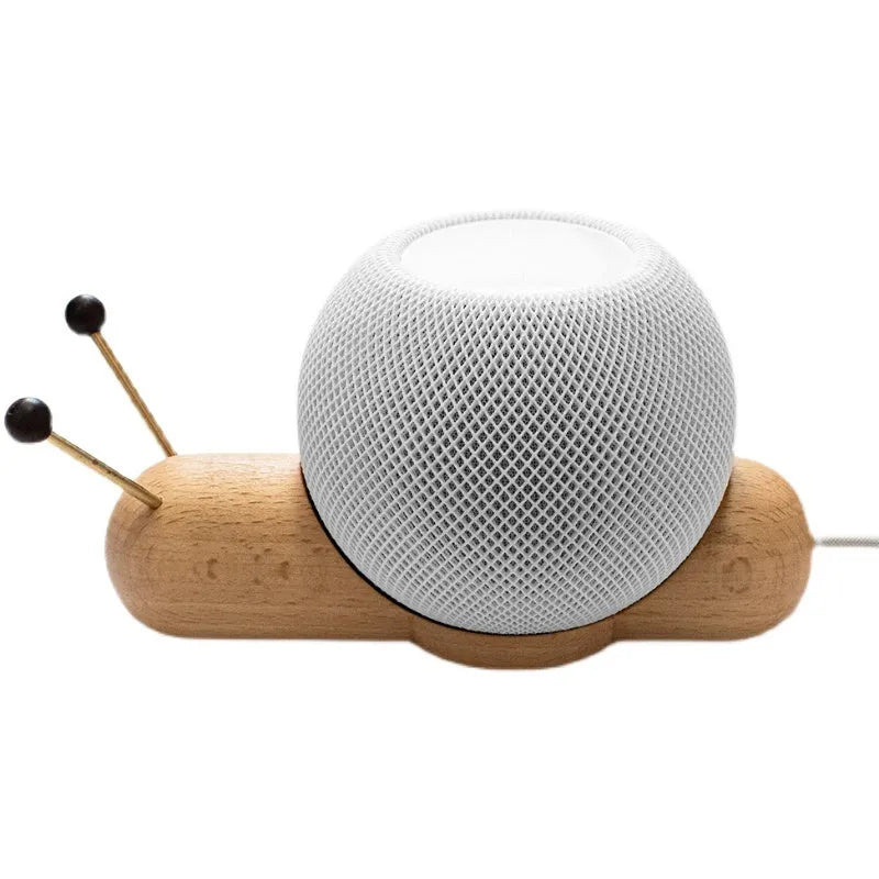 Khaki coloured non-slip desktop bracket for a smart Bluetooth speaker or HomePod.