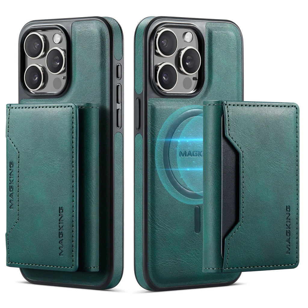 Multi-card TPU phone case with card slot and bracket for Apple iPhone, black colour