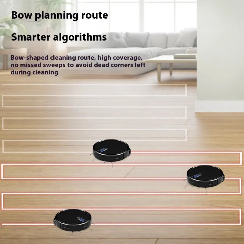 Intelligent sweeping machine vacuum cleaner in black colour with remote control