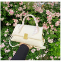 PU business commuter shoulder handbag in horizontal square shape showing five colour options