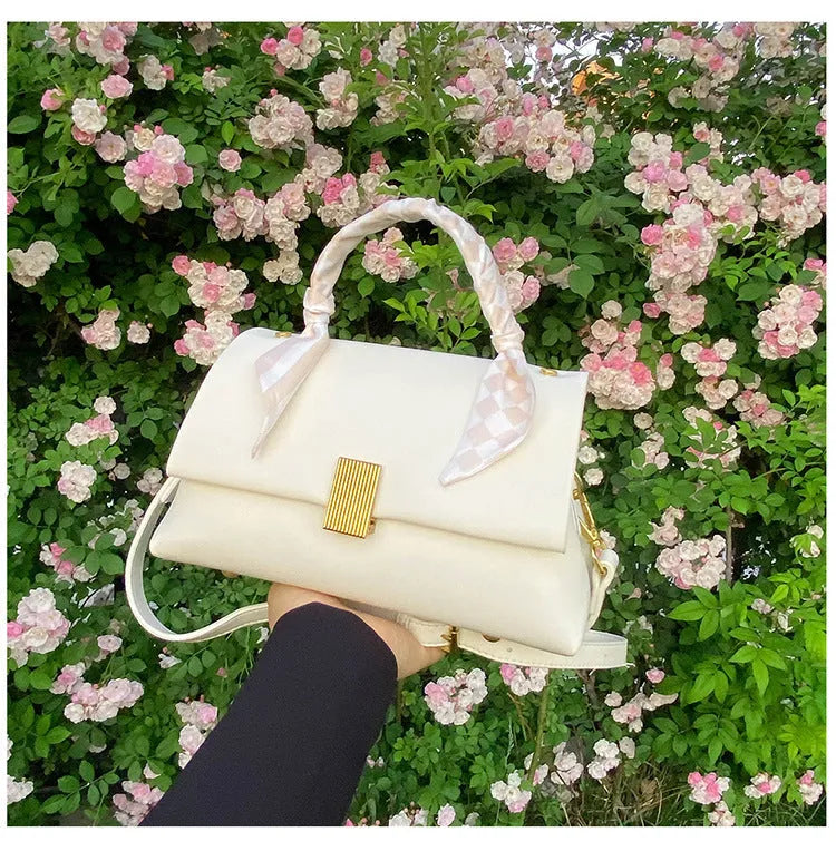 PU business commuter shoulder handbag in horizontal square shape showing five colour options