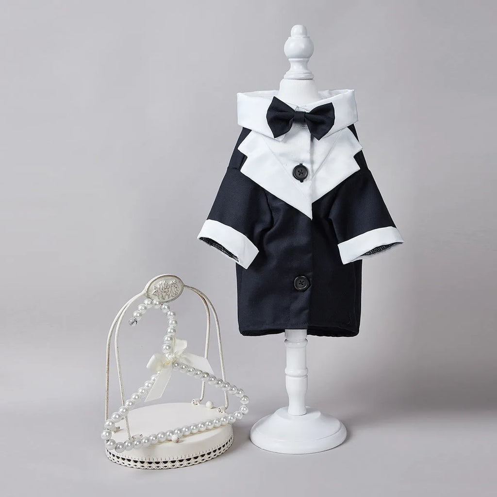 Chinese style four-legged gentleman wedding suit for dogs in polyester fabric