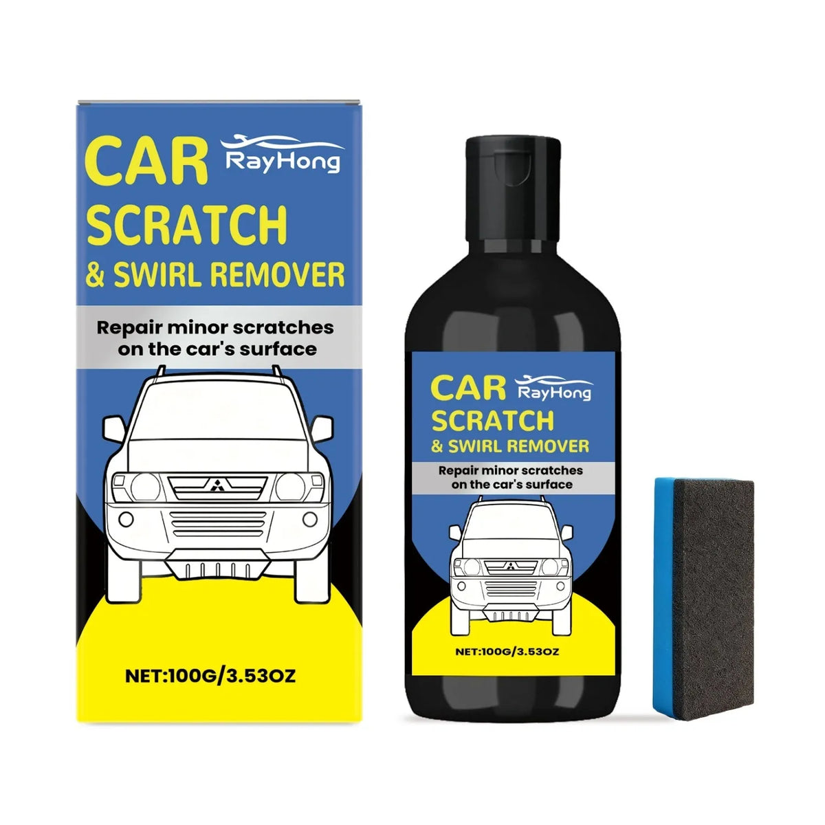 RAYHONG car scratch care cream 100g tube with sponge for car paint scratch and swirl removal