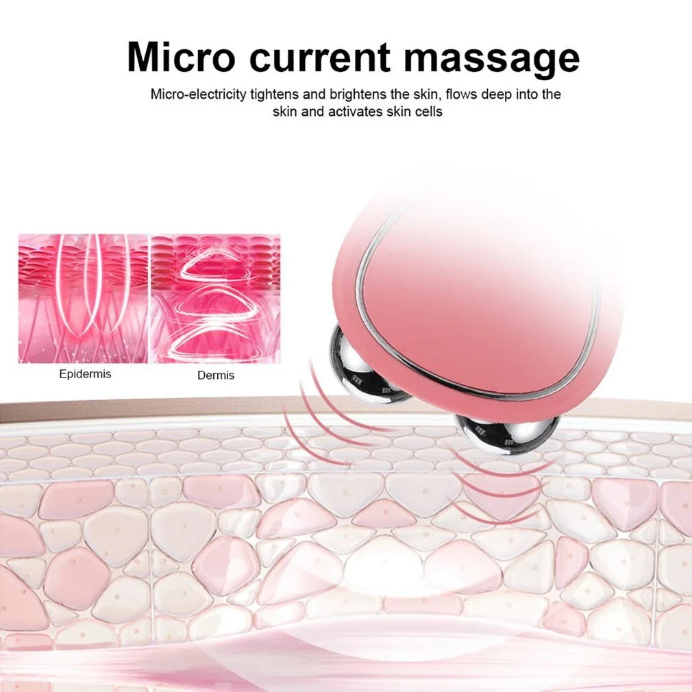 Micro-Current Facial Massager with Scraper Micro-Chain for Lifting, Firming, and Reducing Puffiness