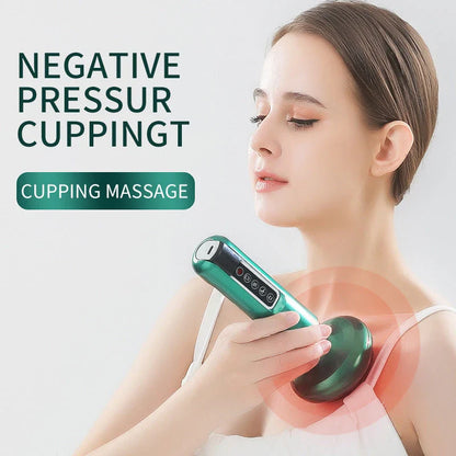 12-Level Electric Massage Cupping Device with Adjustable Suction Levels, Infrared Heating, and Wireless Design for Anti-Cellulite and Fat Burning Treatment