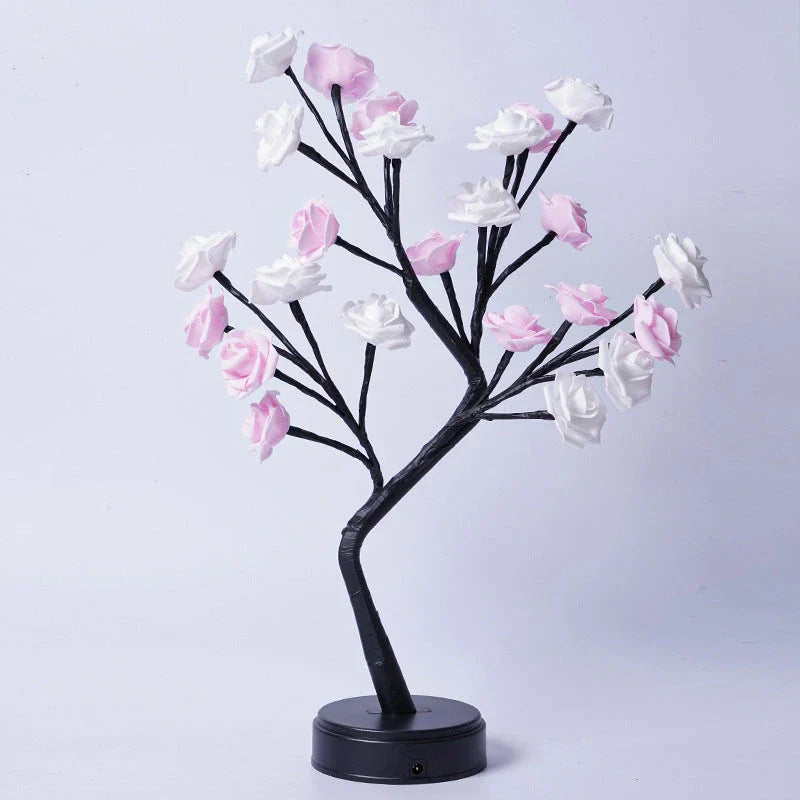 Elegant Flower Tree Desk Lamp with mesmerizing 3D rose design, providing cozy ambient lighting for home and office decor