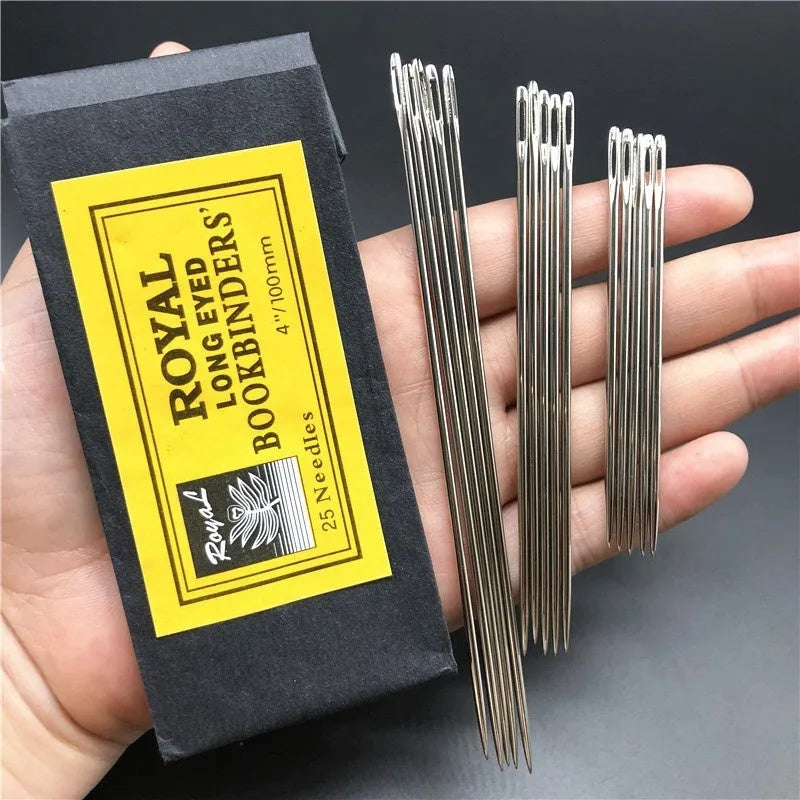 Imported long steel sewing needle 10cm length 1.8mm thick 7mm eye for hand sewing thick fabrics