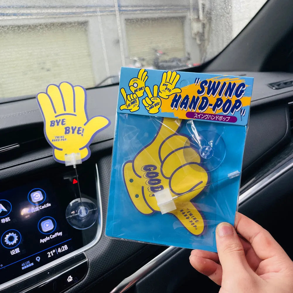 Swinging cartoon car air freshener ornament with jasmine green tea scent in multiple colour options