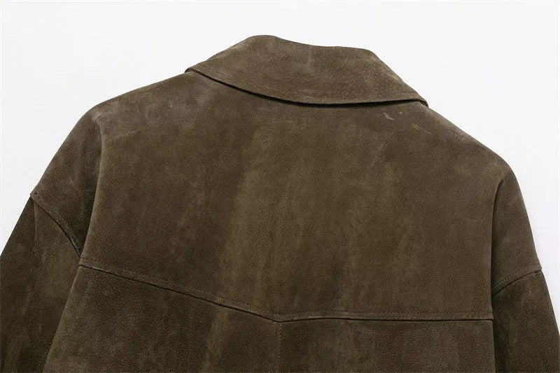 Women's medium-thickness PU jacket in Japanese-Korean casual style with regular cut