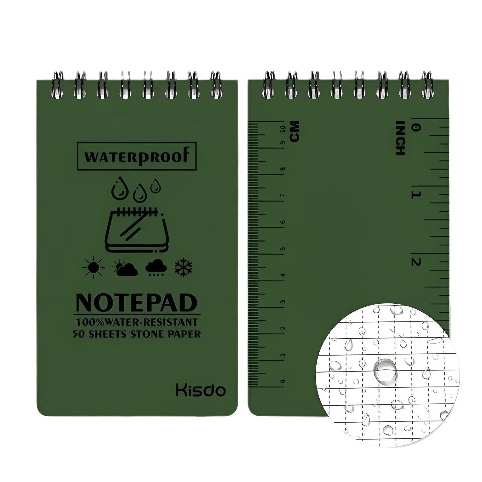 Waterproof spiral-bound A5 office notepad with PP cover, shown in multiple colour options.