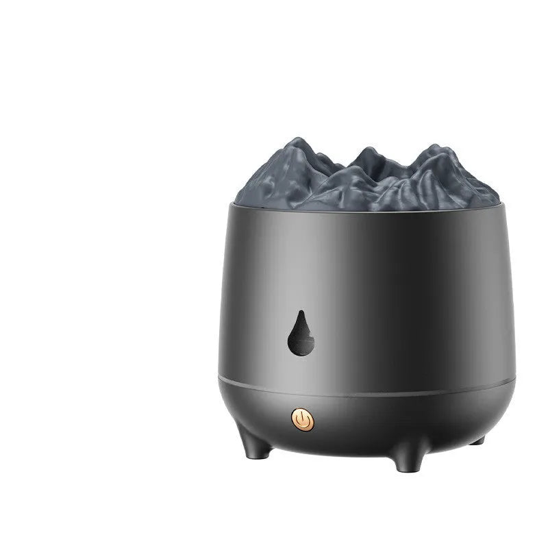 Volcanic mountain-shaped USB humidifier in black or white for rooms up to 20 square metres
