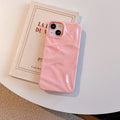Electroplating three-dimensional pleated TPU phone case for iPhone 17 series in milk blue, dark pink, bright rose red, pink brown or milk white