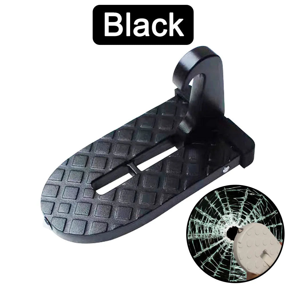 Black thickened metal car auxiliary hook pedal attached to door frame lock frame