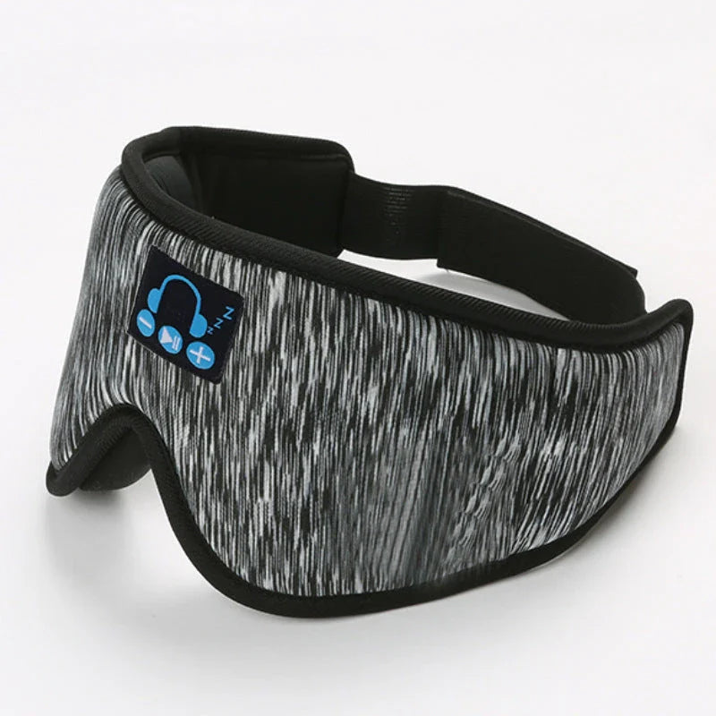 Wireless Bluetooth 5.0 Eye Mask with integrated music player, speakers, and microphone for hands-free calling