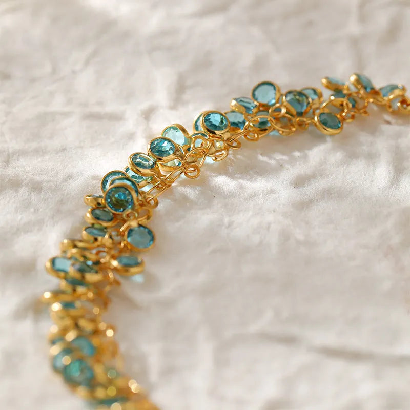 Women's multi-layer geometric bracelet with copper base and 18K gold purity, KB0586 colour
