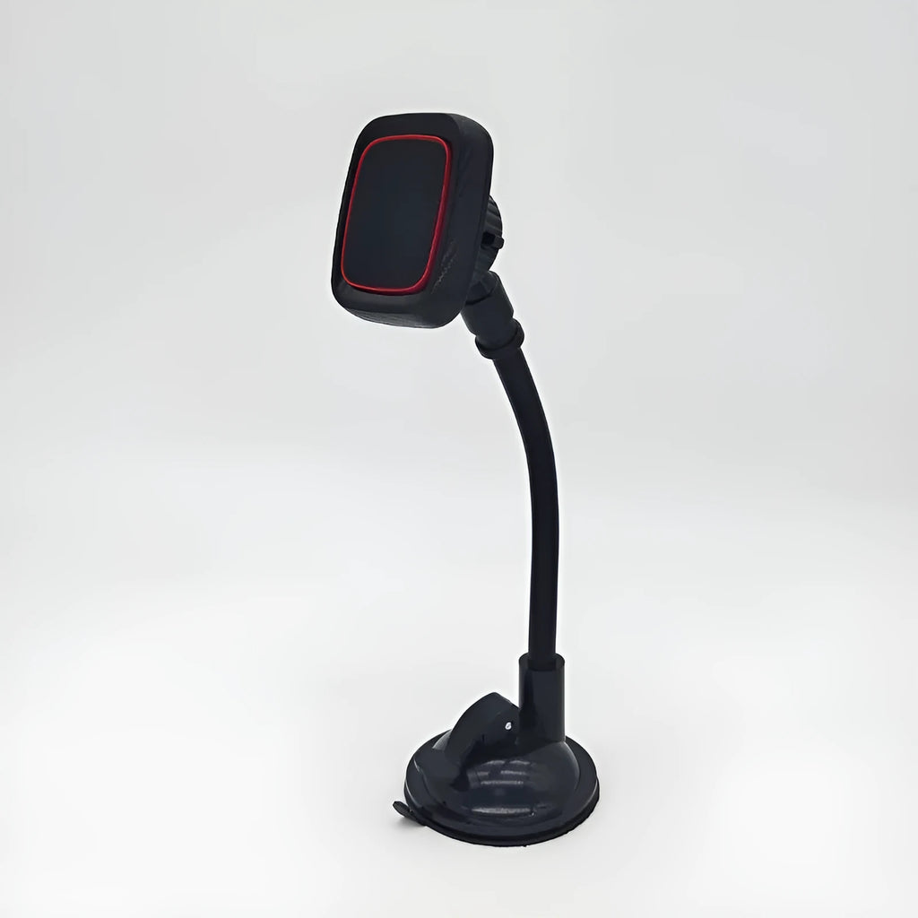 Black car air vent phone mount with long brush holder arm for smartphone navigation