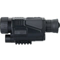Black infrared digital night vision telescope with 40mm lens on a table with storage bag and cables.