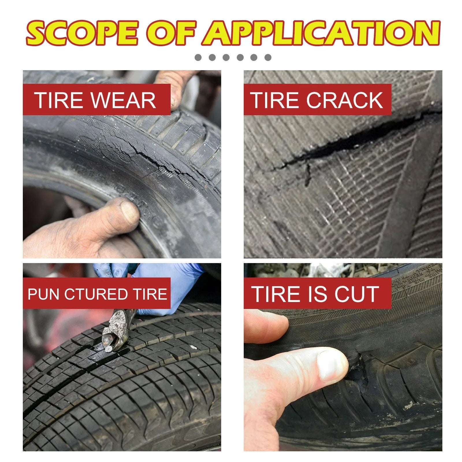 30ml tube of tyre repair adhesive for car tyre crack sealing