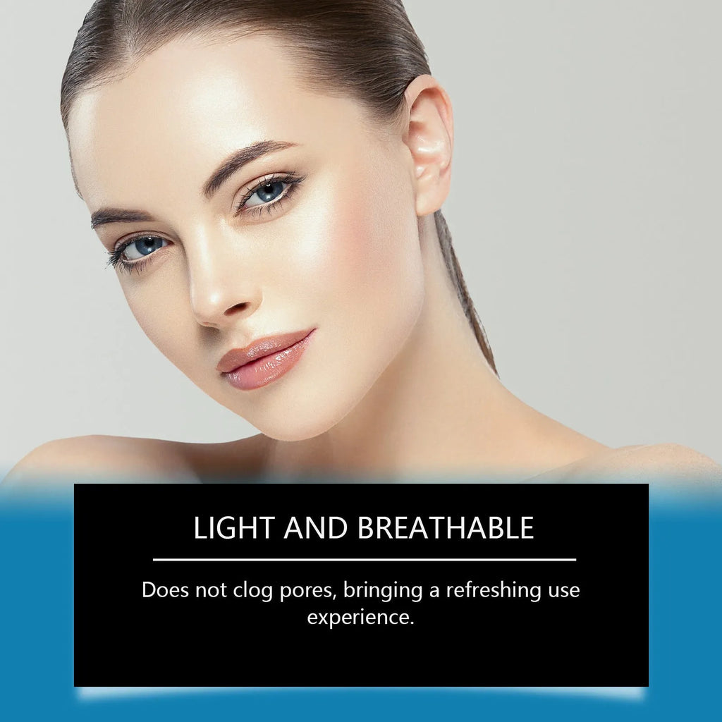 Pack of five white forehead skincare patches on non-woven fabric for moisturising treatment.