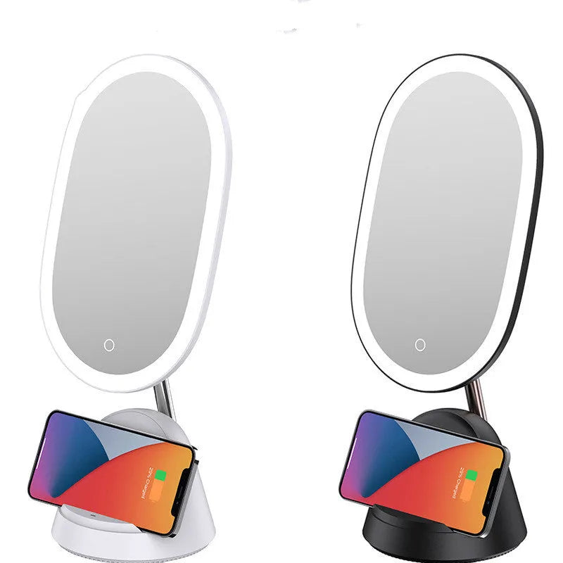 White or black makeup mirror table lamp with 43.9cm height and 220V socket power supply
